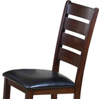Faux Leather Ladder Back Side Chairs and Solid Wood Set of 2 - 23 L x 20 W x 40 H