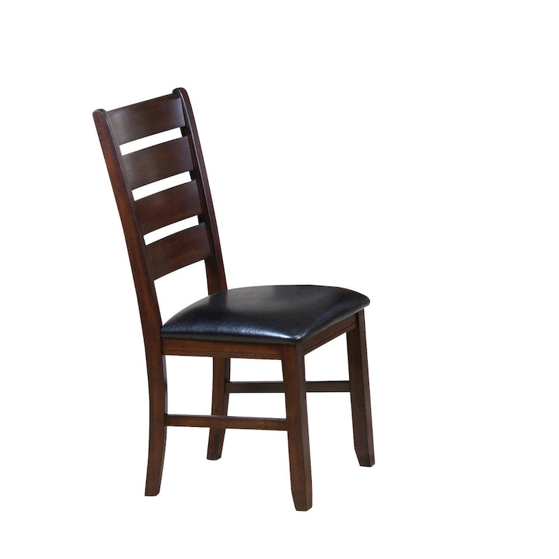 Faux Leather Ladder Back Side Chairs and Solid Wood Set of 2 - 23 L x 20 W x 40 H