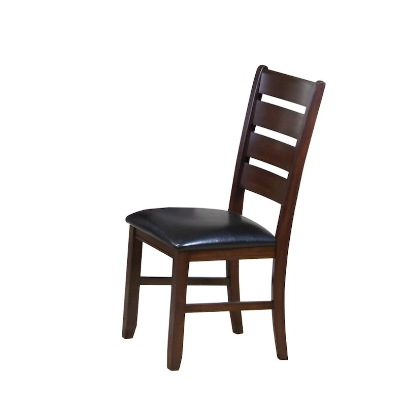 Faux Leather Ladder Back Side Chairs and Solid Wood Set of 2 - 23 L x 20 W x 40 H
