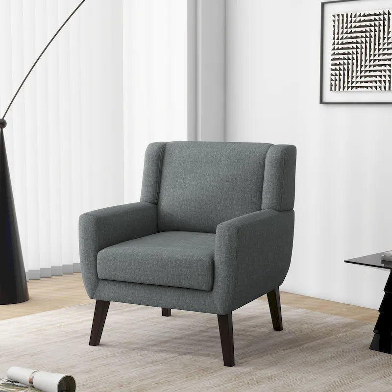 Wide Back Accent Chair with Wingback Design - Single Seater