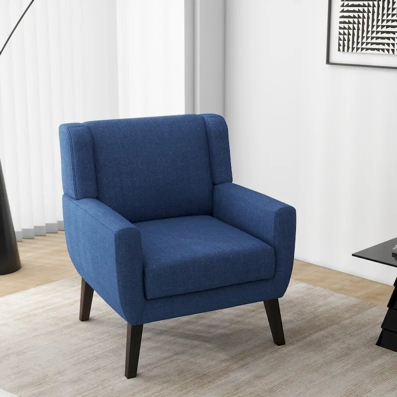 Wide Back Accent Chair with Wingback Design - Single Seater