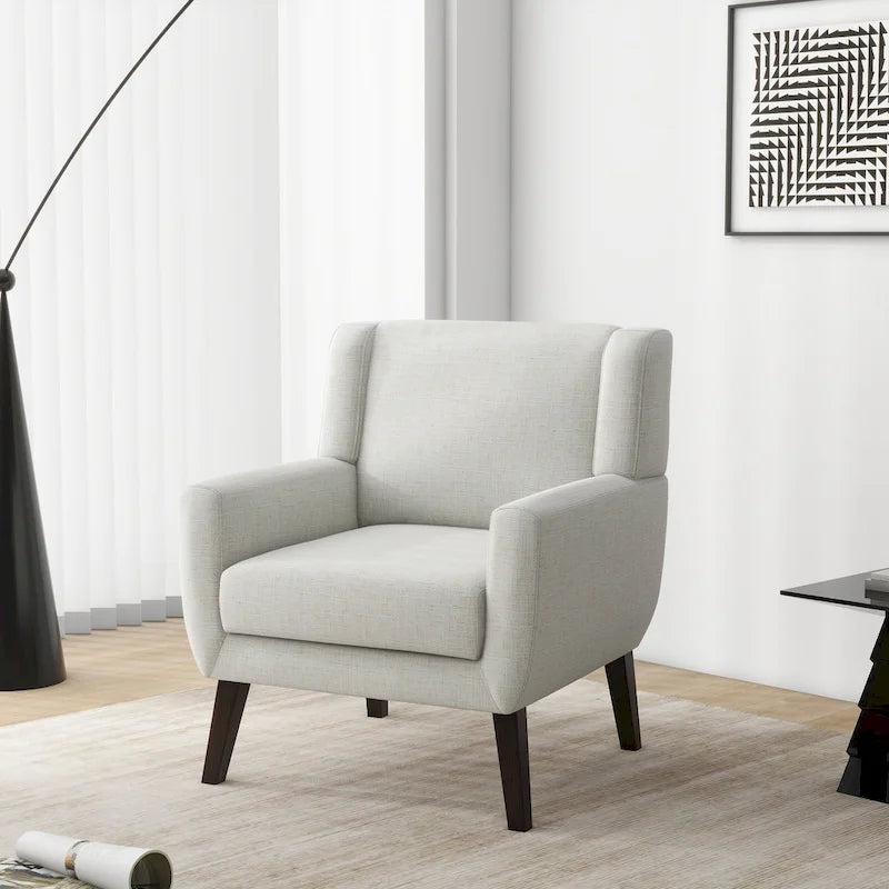 Wide Back Accent Chair with Wingback Design - Single Seater