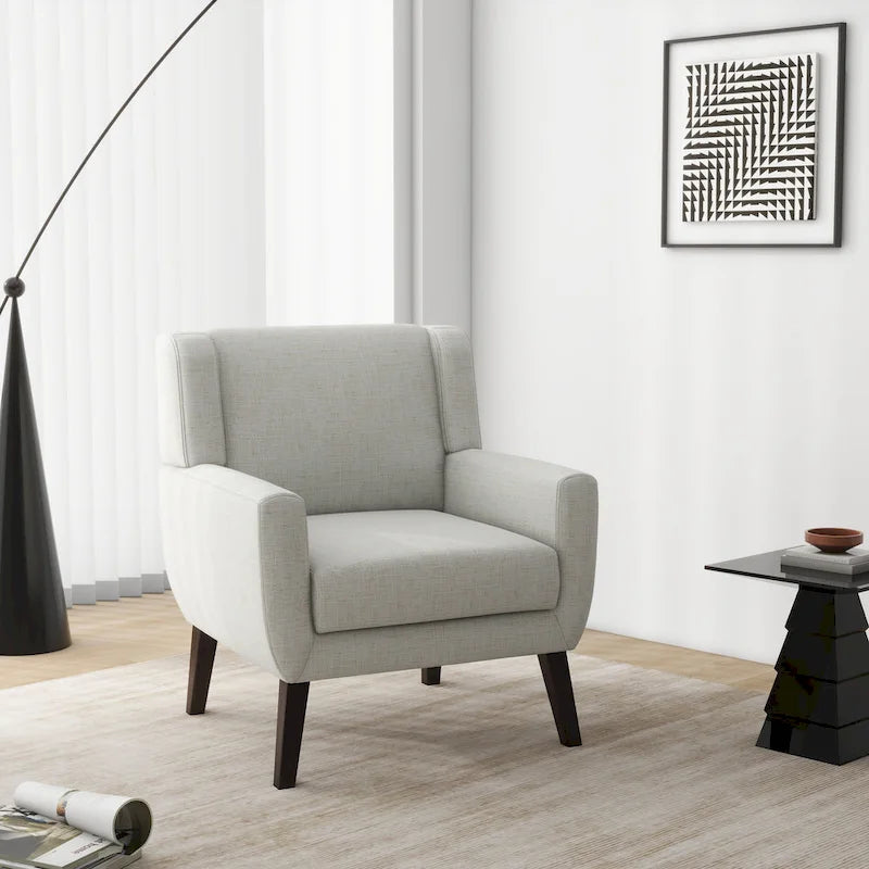 Wide Back Accent Chair with Wingback Design - Single Seater