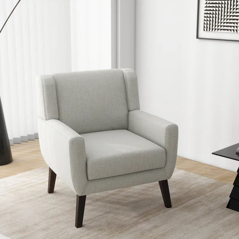 Wide Back Accent Chair with Wingback Design - Single Seater