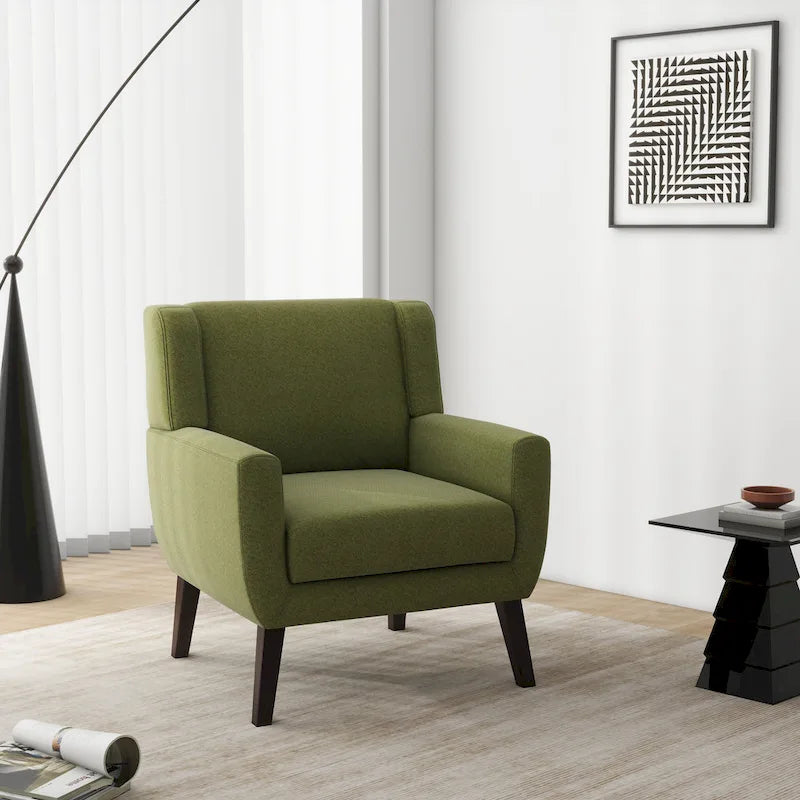 Wide Back Accent Chair with Wingback Design - Single Seater