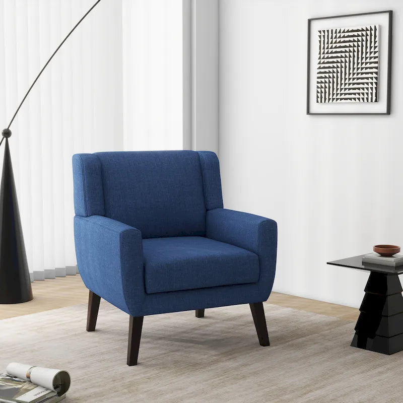 Wide Back Accent Chair with Wingback Design - Single Seater