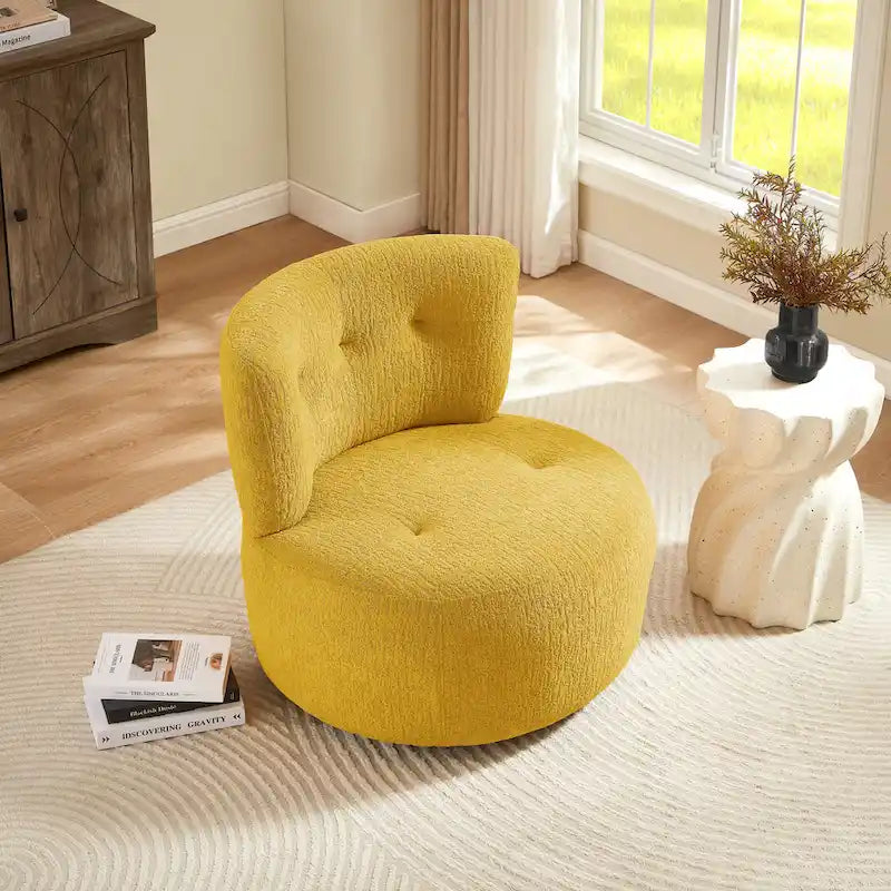 Art Leon Flannel Upholstered Swivel Accent Chair
