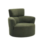 360 Swivel Chair, Upholstered Barrel Chair with Adjustable Headrest Modern Swivel Round Sofa Chair for Living Room