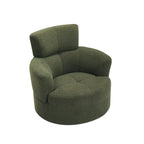 360 Swivel Chair, Upholstered Barrel Chair with Adjustable Headrest Modern Swivel Round Sofa Chair for Living Room