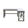 Talmar Marble Top Weathered Gray Finish Writing Desk with Lift Top