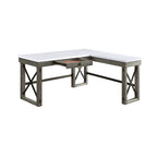 Talmar Marble Top Weathered Gray Finish Writing Desk with Lift Top
