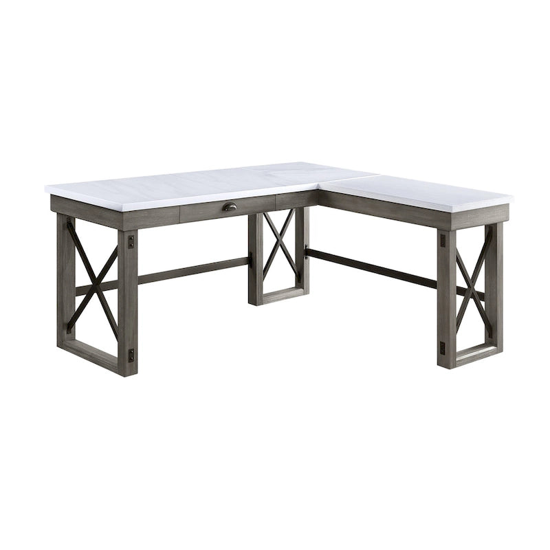 Talmar Marble Top Weathered Gray Finish Writing Desk with Lift Top