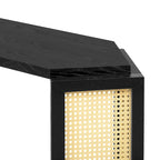 Arrow-Shaped Design Console Table Entryway Table with Open Shelf, Rattan Sofa Table Accent Table for Living Room Hallway