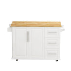 Kitchen Island Cart With 2 Door Cabinet And Three Drawers(no include stool)