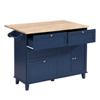 Topmax Farmhouse Kitchen Island Set With Drop Leaf And 2 Seatings