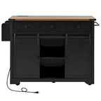 53.7 Farmhouse Kitchen Island With Power Outlet(no include stool)