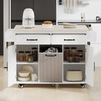 Kitchen Island With Trash Can Storage Cabinet(no include stool)