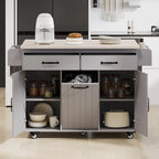 Kitchen Island With Trash Can Storage Cabinet(no include stool)