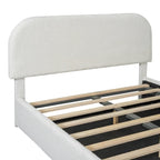 Platform Bed with Hydraulic Storage - Teddy Fleece - Full/Queen
