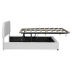 Platform Bed with Hydraulic Storage - Teddy Fleece - Full/Queen