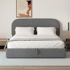 Platform Bed with Hydraulic Storage - Teddy Fleece - Full/Queen