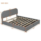 Platform Bed with Hydraulic Storage - Teddy Fleece - Full/Queen