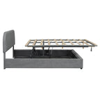Platform Bed with Hydraulic Storage - Teddy Fleece - Full/Queen