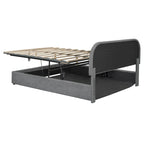 Platform Bed with Hydraulic Storage - Teddy Fleece - Full/Queen