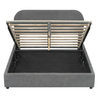 Platform Bed with Hydraulic Storage - Teddy Fleece - Full/Queen