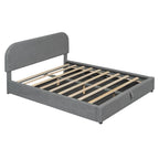 Platform Bed with Hydraulic Storage - Teddy Fleece - Full/Queen