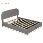 Platform Bed with Hydraulic Storage - Teddy Fleece - Full/Queen