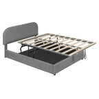 Platform Bed with Hydraulic Storage - Teddy Fleece - Full/Queen