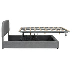Platform Bed with Hydraulic Storage - Teddy Fleece - Full/Queen