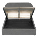 Platform Bed with Hydraulic Storage - Teddy Fleece - Full/Queen
