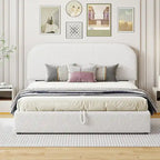 Platform Bed with Hydraulic Storage - Teddy Fleece - Full/Queen