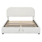 Platform Bed with Hydraulic Storage - Teddy Fleece - Full/Queen