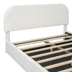 Platform Bed with Hydraulic Storage - Teddy Fleece - Full/Queen