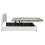 Platform Bed with Hydraulic Storage - Teddy Fleece - Full/Queen