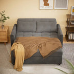 Grey Convertible Sleeper Loveseat with Pull-Out Bed