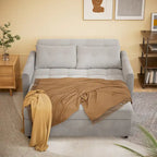 Grey Convertible Sleeper Loveseat with Pull-Out Bed