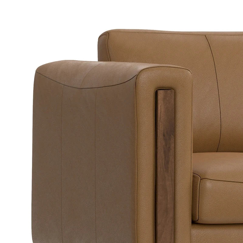 WYNDENHALL Hillcrest Modern, Contemporary 62 inch Wide Sofa in Genuine Leather