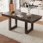 60-78 Extendable Dining Table, Farmhouse Wooden Kitchen Table with Removable Leaf, Large Expanding Table for 4-8