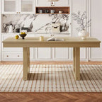 60-78 Extendable Dining Table, Farmhouse Wooden Kitchen Table with Removable Leaf, Large Expanding Table for 4-8