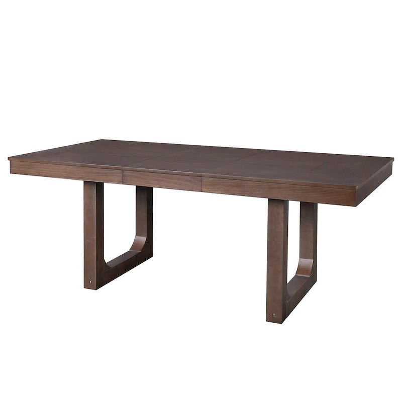 60-78 Extendable Dining Table, Farmhouse Wooden Kitchen Table with Removable Leaf, Large Expanding Table for 4-8
