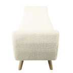 Rae Storage Bench Ottoman with Arms, Cream Sherpa, Brown, 60 Inch