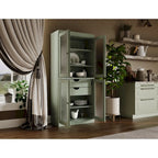 Palace Imports 100% Solid Wood Pantry Cabinet with Frosted Glass Doors, 2-Drawers and Adjustable Shelves - 32 x 71.5