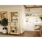Palace Imports 100% Solid Wood Pantry Cabinet with Frosted Glass Doors, 2-Drawers and Adjustable Shelves - 32 x 71.5