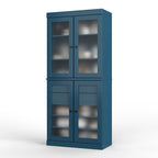 Palace Imports 100% Solid Wood Pantry Cabinet with Frosted Glass Doors, 2-Drawers and Adjustable Shelves - 32 x 71.5