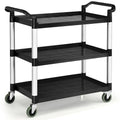 3-Shelf Utility Service Cart Aluminum Frame 490lbs Capacity w/