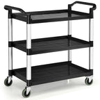 3-Shelf Utility Service Cart Aluminum Frame 490lbs Capacity w/